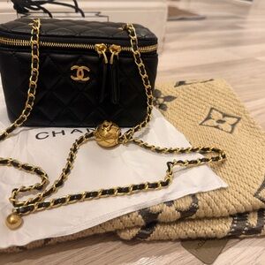 Chanel Black Quilted Mini Bag with Gold Chain